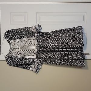 Suzanne Betro dress.  Black and white floral, size large